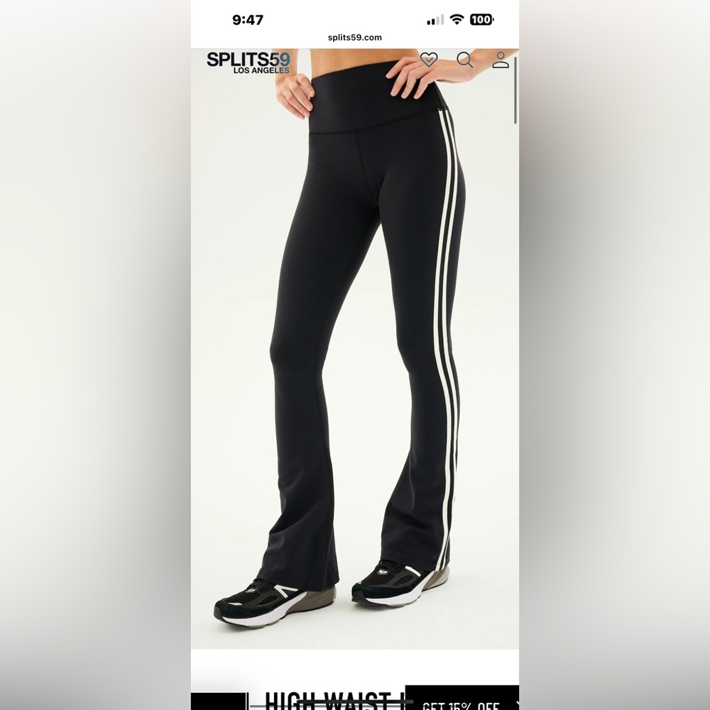Splits59 Black and White Track Pants with Flared Design